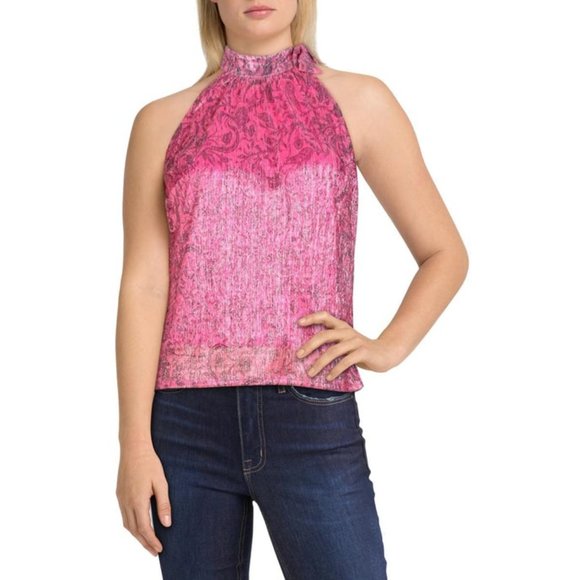NWT INC METALLIC TIENECK HALTER TOP  XL - Picture 1 of 6